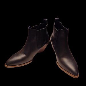 Black leather cowboy booties size 6.5